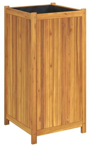 vidaXL Odlingslåda med foder 50x50x100 cm massivt akaciaträ, hög odlingslåda, odlingskruka, blomkrukor, höga odlingslådor, odlingskrukor, blomkruka