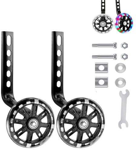 Stützräder,Stützräder Kinderfahrrad,Einstellbare Kinder Stützräder,Blinkendes Stützrad Kinder,Universal Bike Training Räder,Stützräder Hilfsräder,für 12,14,16,18,20 Zoll Kinder Singlespeed Fahrrad