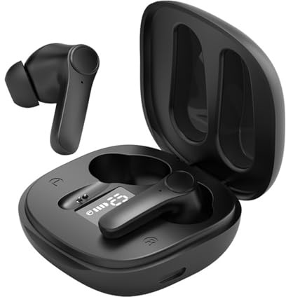 Luniva Translator Pods, Lenskey Translation Earbuds, Sprachübersetzer Kopfhörer, 5.3 Bluetooth Drahtlose Übersetzer-Ohrhörer mit 74 Sprachen und 70 Akzenten online für Reisen, Arbeit (Schwarz)