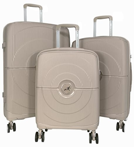 On s'fait la malle Valise de Voyage à roulettes, Lot de 3, Polypropylène (55,65,75 cm) Taupe