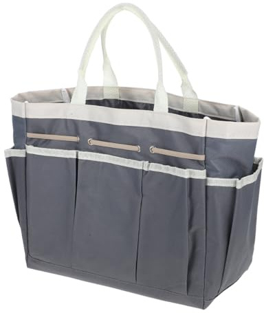 DOITOOL Large Bag with Handle Oxford Fabric Gardening Storage Tote with Multiple Compartments Waterproof and Dustproof Organizer for Outdoor Gardening Tools 12.2X9.8X5.5 Inches