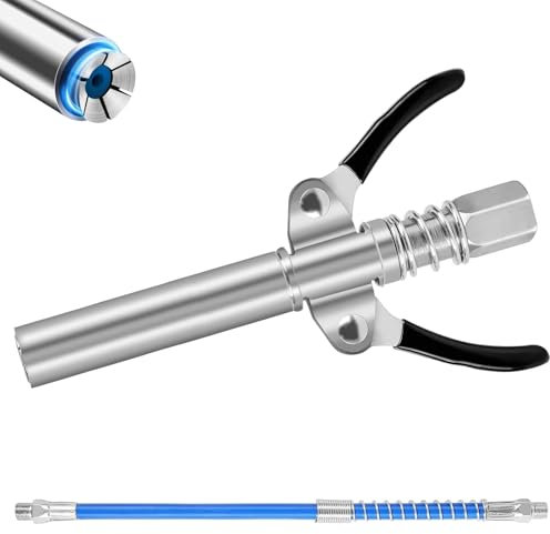 CPYJW Fettpresse Mundstück,G schmiernippel Mouthpiece Coupler for Grease Gun 1/8 Inch NPT Coupling Grease Gun with 30 cm Hose Grease Gun Coupling for All Types of Grease Guns（Erweiterte Version）