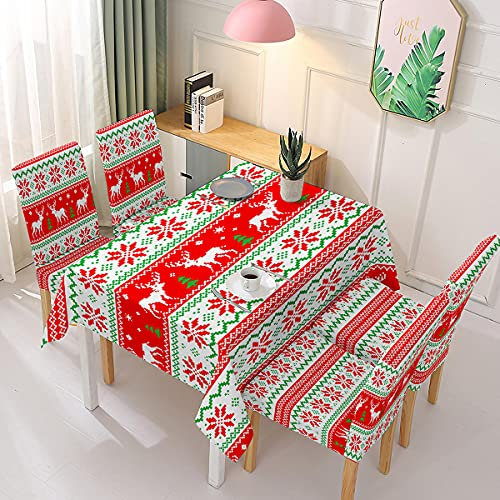 Stuhlhussen 2er Set Vintage Weihnachten Stuhlbezug Stretch Stuhlhussen Für Esszimmerstühle Waschbarer Polyester Hussen Für Stühle Universal, Abnehmbarer Stühle Schutz Dekoration Stuhlüberzüge