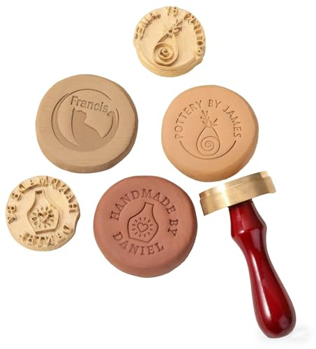 LongGenius Sello de cerámica personalizado, logotipo de sello de cerámica, regalo para alfarero, cerámica personalizada