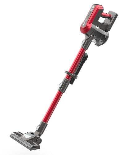 Akitas V10A Aspirateur sans Fil 450W avec Brosse Anti-Enchevêtrement pour Cheveux et Tapis Moteur Numérique BLDC 3 Vitesses 50 Min d’Autonomi Balai Vertical et à Main avec Batterie au Lithium