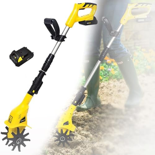 GAYAYAS Motocoltivatore da Giardino 20V, motocoltivatore Elettrico Portatile, con Batteria Ricaricabile, motocoltivatore Elettrico da Giardino per Giardinaggio, Coltivazione del Terreno