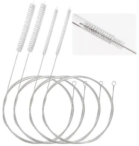 Abflussbürste, 100 cm, flexible Rohrreinigungsbürste, extra lange Reinigungsbürste, flexible Reinigungsbürste, für Trinkhalme, Schlauch, Kühlschrank, 4 Stück