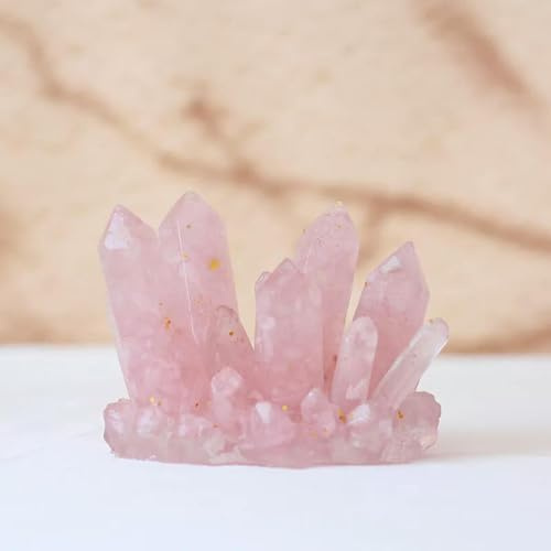 Natürlicher Rosenquarz Kristall Edelstein Cluster Kies Druzy Geode Harz Dekor