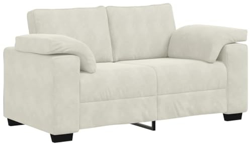 vidaXL Zweisitzer-Sofa Creme 120 cm Samt, 2-Sitzer-Sofa, Couch, Wohnzimmer-Sitzmöbel, Sofa, gepolstertes Sofa, Wohnzimmersofa, 2-Sitzer-Couch
