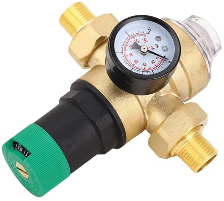 Naroote Regulador de Presión de Agua de Tuberías, Reductor de Presión de Agua de Alta Resistencia Varios Latón de 1 a 6 Bares para el Hogar (1/2 Pulgada (DN15))
