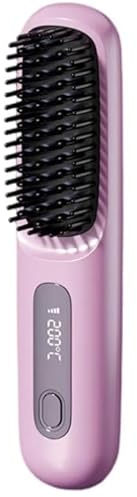 Eloura Berlin Eloura Tragbare Bürste – Glätten, Locken, Trocknen Kabellose kleine Größe Locken-haarglätter Bürste 3 Modus einstellbar für alle Haartypen und Bartstylingr ideal für Reisen (Lila)