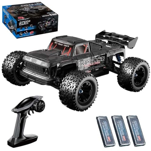 X-Verse 1:12 70KM/H Ferngesteuertes Auto für Erwachsene, 4WD Wasserdichtes Schnelles RC Truck mit 3S Bürstenloser Motor, 2.4GHz All Terrain Offroad RC Truggy (3 Batterien)