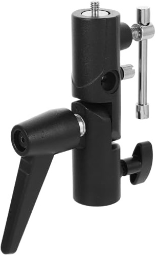 TOGEVAL Soporte para Flash H-Shaped de Metal Adaptador para Trípode con Doble Montaje para Fotografía Profesional Compatible con Paraguas y Trípode Externo