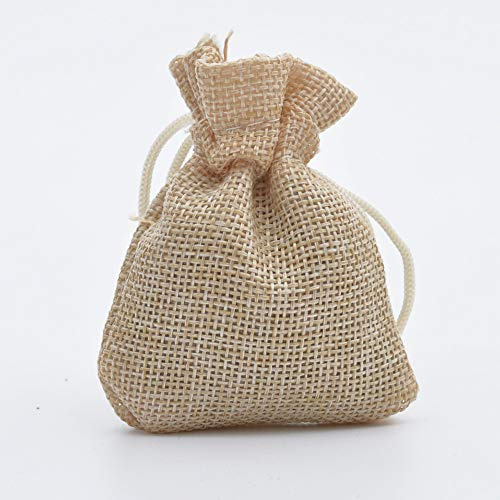 WANYI 6 Stück Jutesack 15x20cm Jutesäckchen Geschenkbeutel Beutel mit Kordelzug Jutebeutel Säckchen zum Befüllen Stoffbeutel für Schmuck Gastgeschenke Partys(Beige gelb)