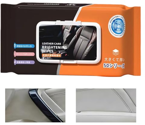 Poludatly Leather Cleaner Wipes | 50 Count Upholstery Care - Car Interior Cleaning Wipes | for Truck Door Panel Dashboard Console Shoes Boots Bags Furniture