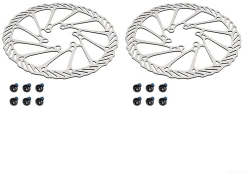 Honseadek Edelstahl für Fahrrad-Scheibenbremse für Mountainbikes und Rennräder, 160/180/203 mm, Doppel-Montageloch 6-Loch-Design für verbessertes Bremsen (weiß, 160 mm)