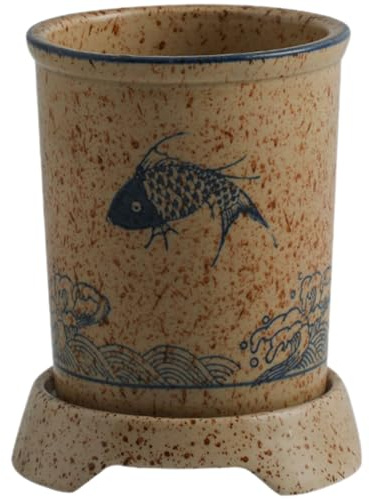 TOBBOMEY Portaposate in Ceramica Foro di Drenaggio Porta Bacchette e Portautensili da Cucina per Bancone Contenitore per Cucchiai da Tavolo Organizzatore Utensili per Uso Quotidiano