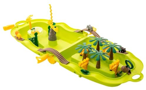 Kaloriko Wasserspiel-Koffer Jungle Wassertisch Sandtisch 51x21,5x66,5 cm Polypropylen mit 19 Teilen Planschbecken Spielcenter für Garten Balkon Terrasse Kinder Sommer Outdoor Spaß