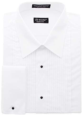 Milani Men's White Tuxedo Shirt with French Cuffs 19 36/37