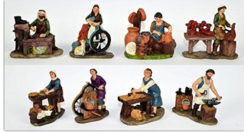 DUE ESSE PRESEPE PASTORI MESTIERI DA 8 PEZZI PERSONAGGI 9 CM ADDOBBO NATALE ADATTO A CHI REALIZZA PRESEPI ANCHE DA RIVENDERE 8060