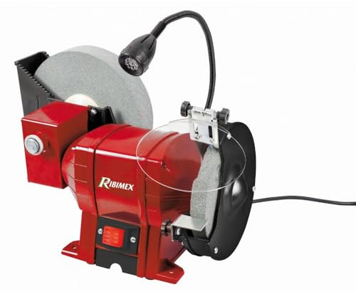 RIBIMEX PPRTMEMIX400 Smerigliatrice combinata da banco con mole 150 200 mm 400 W