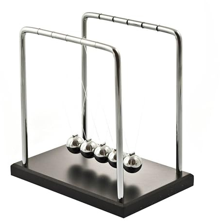 InGenious Newton's Cradle Five Pendulum Classic Physics Swinging Executive Desk Toy | Physical Pendulum, Balance and Relaxation, Executive Gadget Scientific Educational Decoration for Adults and Children