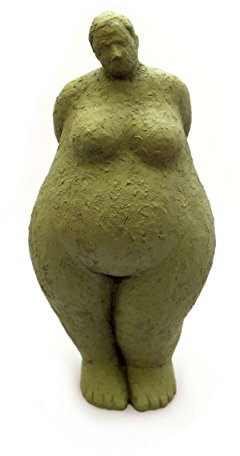 Gall&Zick Design Dekoration Skulptur Deko Figur Statue Akt Kunst Polyresin Dicke Frau Grün FR-3