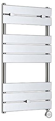 Milano Lustro 400W Chrome Flat Panel Electric Heated Towel Rail - 840mm x 600mm
