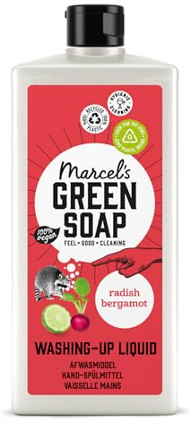 Marcel's Green Soap - Spülmittel Radieschen & Bergamotte - Geschirrspülmittel - Mikroplastikfreie Formel - Vegan - Flasche aus 100% recycelte Plastikflasche - Nachfüllbar - 500 ml