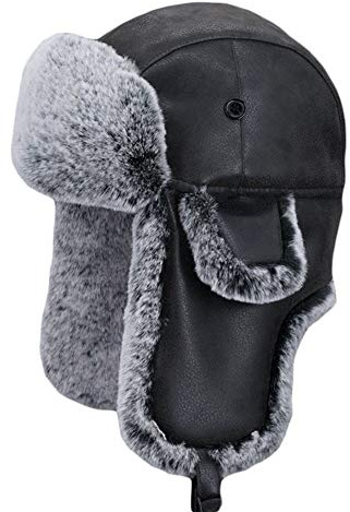 SK Studio Unisex Fliegermütze mit Ohrenklappen Outdoor Kunstfell Winter Winddicht Ushanka Hut Trappermütze