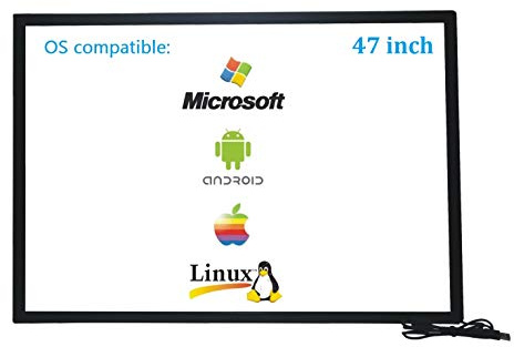 Deyowo 47 Zoll Infrarot-Touchscreen-Rahmen, IR-Touchscreen-Overlay, Touchscreen-Panel, kostenloser Treiber für interaktives Whiteboard, Touch-LCD-Monitor TV