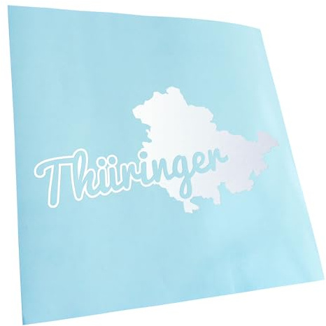 Kiwistar - Autoaufkleber - Thüringen Thüringer Herkunft - Silber - 20x10cm - Aufkleber Auto, Laptop, Fahrrad, LKW, Motorrad mehrfarbig JDM Decal Racing