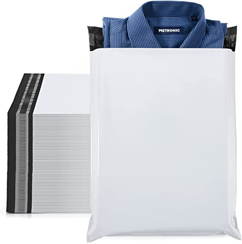 Switory 100 Versandtaschen Versandbeutel 25,5cmX33,1cm Wasserdicht Warensendung Versandbeutel Versandtüten für Kleidung Blickdicht Selbstklebend, Weiße