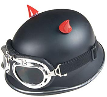GAOZHE Casco Moto, Stile Vintage con Occhiali da Aviatore,Aperto Jet Caschi, Casco A Scodella,Scooter Motorino Vintage Caschi Cromwell, Donna Uomo con Visiera Parasole - DOT Omologato