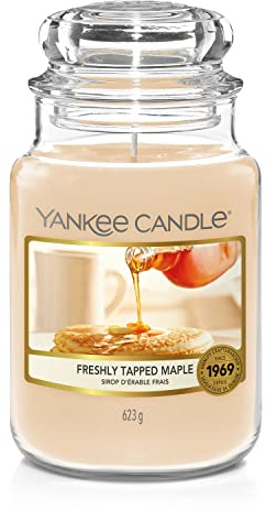 Yankee Candle Freshly Tapped Maple Duftkerze, Glas, Beige, 10.7 cm, Groß