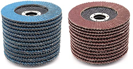 Yuhtech Fächerscheiben, 24 Stück 4.5 Zoll 115mm Schleifscheiben Profi-Fächerscheiben Lamellenscheiben für Winkelschleifer Poliermaschine