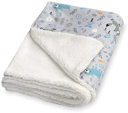 Julius Zöllner Winter Blanket Made of Cotton Jersey and Cuddly Teddy Fabric, Size 70 x 100 cm, Made in Germany, Oeko-Tex® Standard 100, Smart Friends