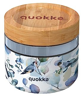 Quokka DELI BLUE NATURE | CONTENITORE PER CIBO IN VETRO CON COPERTURA IN SILICONE 820 ML
