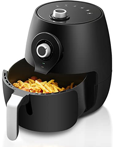 TUKAILAi Family Size Air Fryer with Rapid Air Circulation, 5 Litre, 1450W, 30-Minute Timer and Fully Adjustable Temperature Control for Healthy Oil Free & Low Fat Cooking