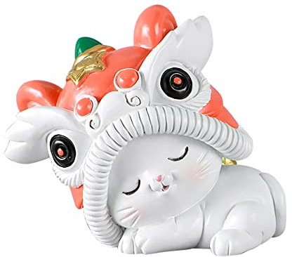 Katze Tierfigur Ornament,Asudaro Mini Katze Löwe Figur Dekofigur Tierfiguren Miniatur Ornament Auto Harz Ornament Kleiner Goldener Löwe Günstige Katze Ornamente Für Urlaub Geschenk Dekor Orange