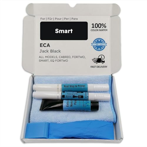 Genuine Colors Lackstift Jack Black ECA für Smart Schwarz Cabrio FORTWO EQ