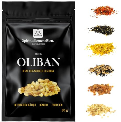 Incienso de Resina 100% Natural Sagrado Puro en Grano 50g- 100g para Fumigación, Quemador de Perfume o Incensario - Alternativa a Incienso en Barra o Cono (Olibano, 50 gr)