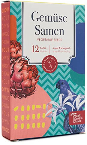 Gemüsesamen - 12 samenfeste bunte Garten-Gemüsesorten für den Garten, das Hochbeet und den Balkon - simpel & ertragreich - Einsteiger-Saatgutset als kleines Geschenk oder für den Eigenbedarf