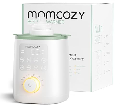 Momcozy Scaldabiberon per Latte Materno e Formula, Riscaldamento Rapido a Bagnomaria, Nutrienti Preservati, Facile da Usare con un Tocco, Luce Notturna per Allattamento, Idea Regalo per Neomamme