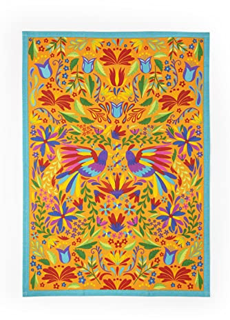 Excelsa Mexican Flowers Canovaccio da Cucina, 100% Cotone, Cm. 70 x 50, Con Asola