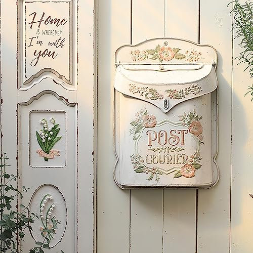 MegLob Cassetta Postale in Ferro Battuto retrò, Manager Europeo di Posta in Stile Vintage Pastorale, Caffetteria da Giardino Asilo per La Decorazione della Decorazione del Negozio di Fiori