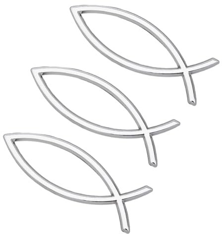 SUPERFINDINGS 3 PZ Adesivo per Auto A Forma di Pesce Nastro Gesù Pesce Decalcomania 14x4.6cm/5.5x1.8inch Plastica 3D Pesce Adesivo per Auto Emblema per Auto Moto Camion Pareti Finestre
