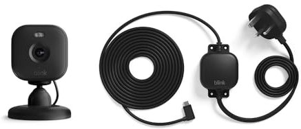 Blink Mini 2 + Weather Resistant Adaptor – Plug-in smart security camera, indoor/outdoor, HD night view in colour, two-way audio, motion detection, works with Alexa (Black)