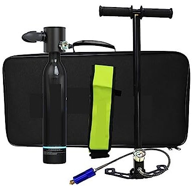 Tauchflaschenausrüstung, Tragbare Sauerstoffflasche, Flasche mit 10–15 Minuten Kapazität, 0,5 Liter Fassungsvermögen, nachfüllbares Design, Tauchausrüstung für Unterwassertauchen ( Color : Noir , Size