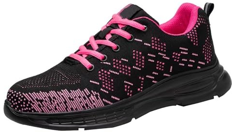 WaKsazlz Chaussures de Sécurité Femmes Chaussures de Travail Légères Respirantes Chaussures à Embout Acier Antidérapantes Anti-Smashing Sneaker EU 34-40